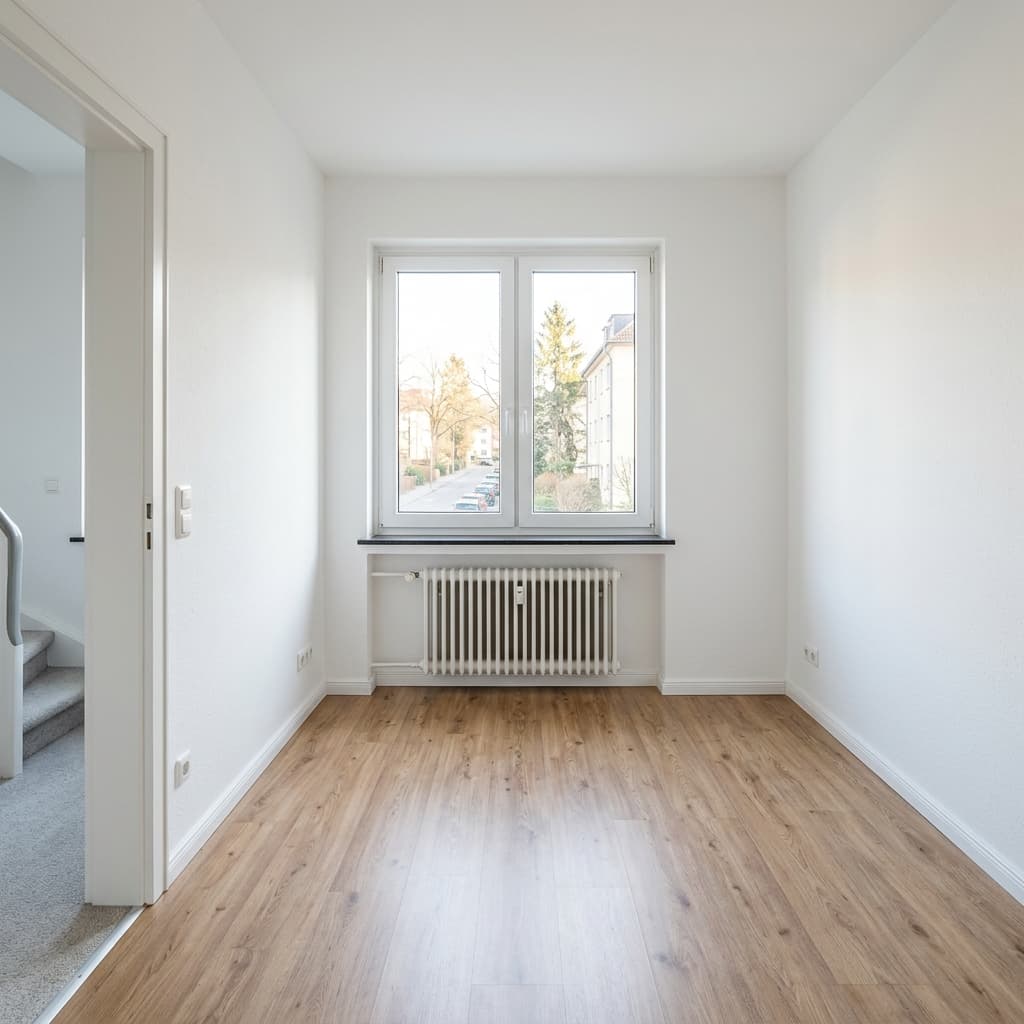 Saubere, leere Wohnung nach professioneller Messie-Entrümpelung durch AZ Räumung